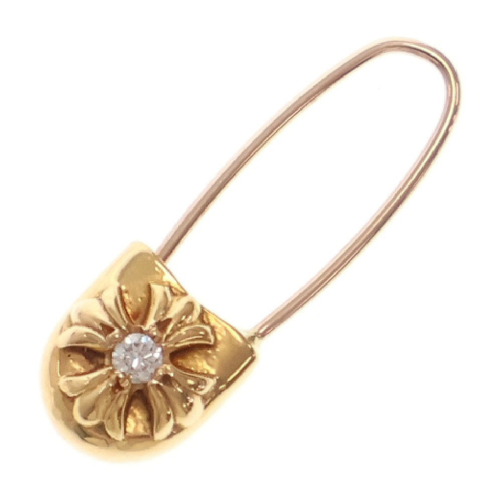 CHROME HEARTS(クロムハーツ) 22K ER SAFETY PIN CH PLS L 1DIA 1ダイヤ セーフティーピン ゴールドピアス
