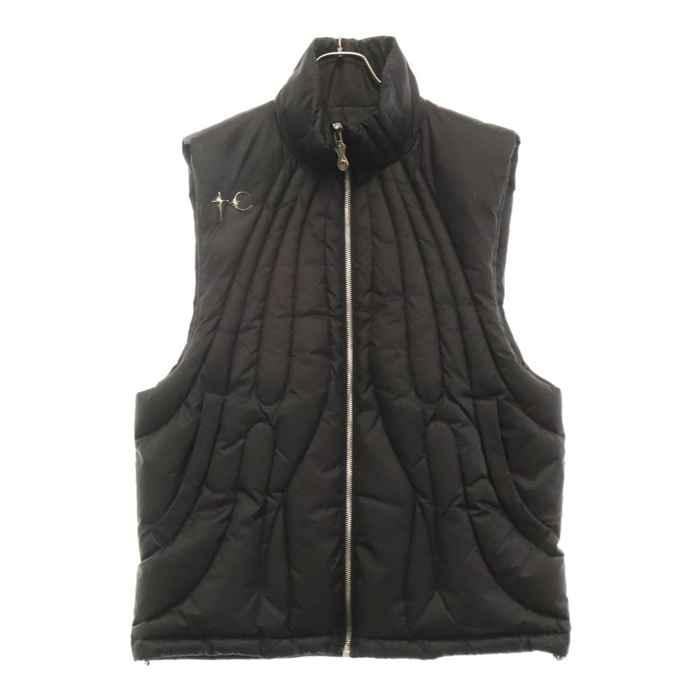 THUG CLUB(サグクラブ) 23AW Cave Goose Down Vest ケイブ キルティングデザイン ジップアップノースリーブ グースダウンベスト ジャケット ブラック TC23PA0203
