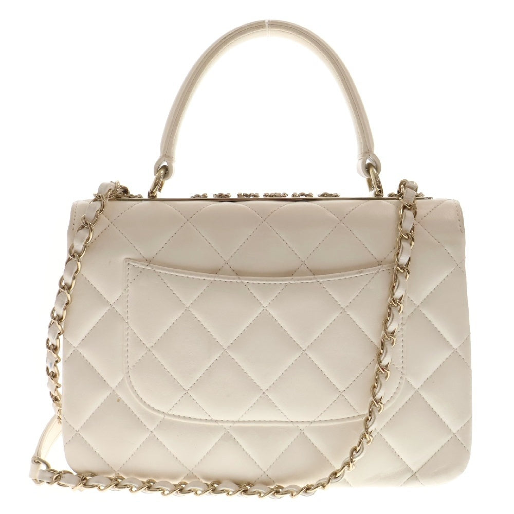 CHANEL(シャネル) トップハンドル マトラッセ ショルダーバッグ レザーバッグ A92236 ホワイト レディース