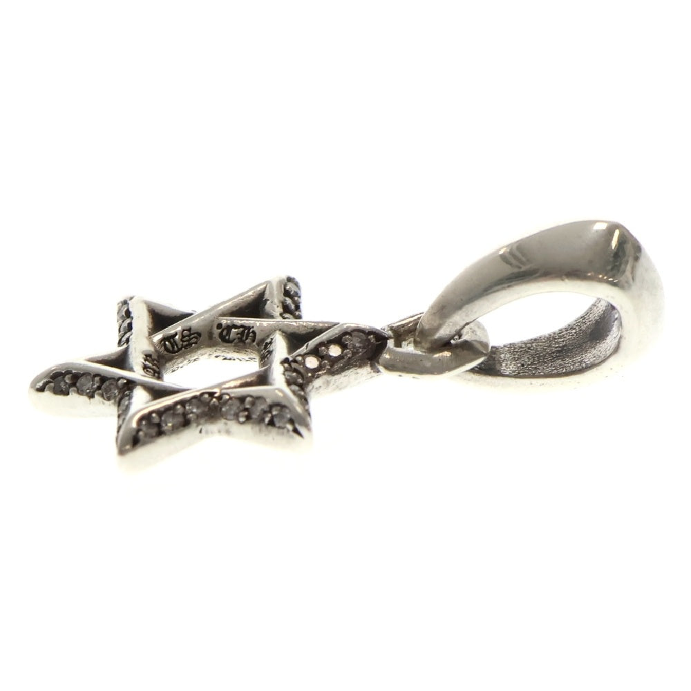 CHROME HEARTS(クロムハーツ) STAR OF DAVID CHARM P D スターオブダビデチャーム PAVEダイヤ シルバーネックレストップ