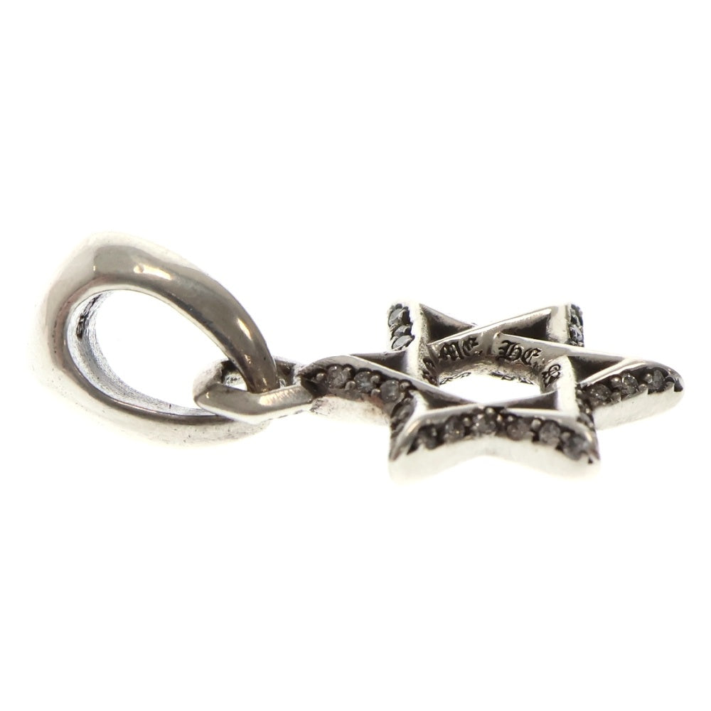 CHROME HEARTS(クロムハーツ) STAR OF DAVID CHARM P D スターオブダビデチャーム PAVEダイヤ シルバーネックレストップ