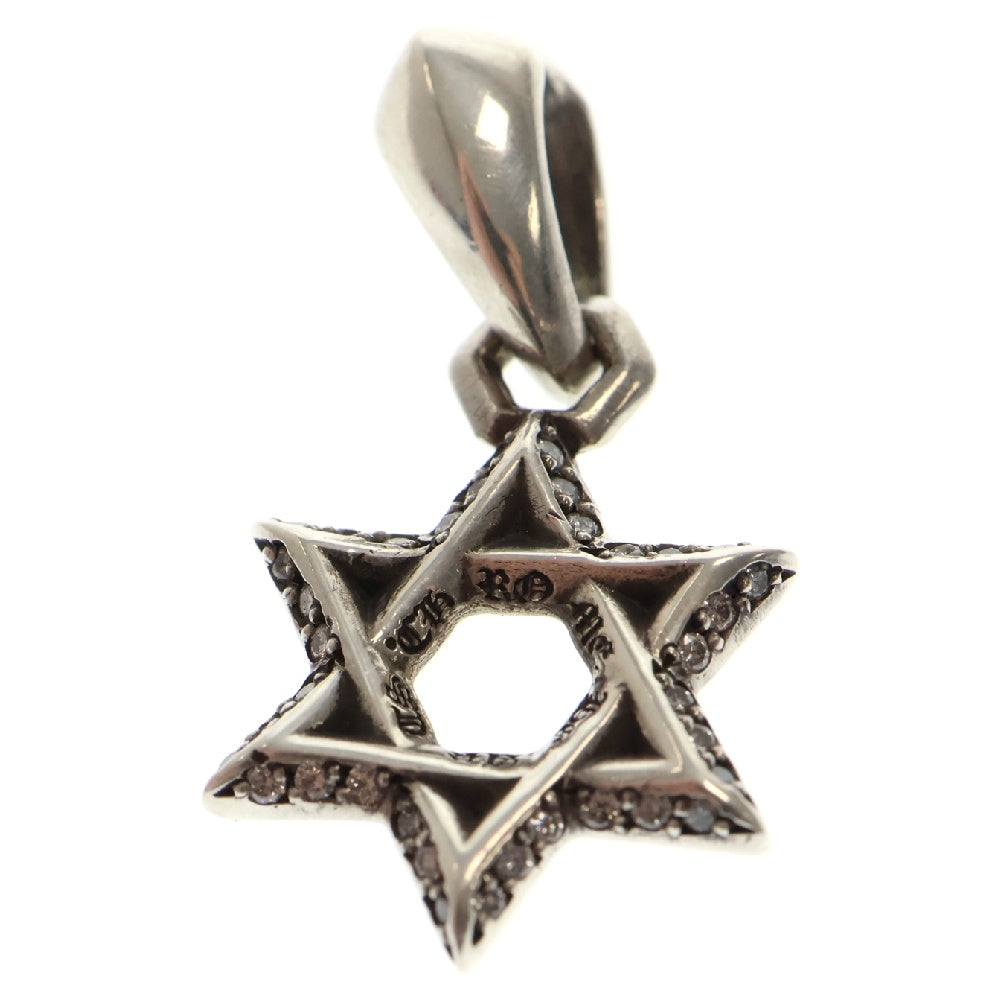 CHROME HEARTS(クロムハーツ) STAR OF DAVID CHARM P D スターオブダビデチャーム PAVEダイヤ シルバーネックレストップ
