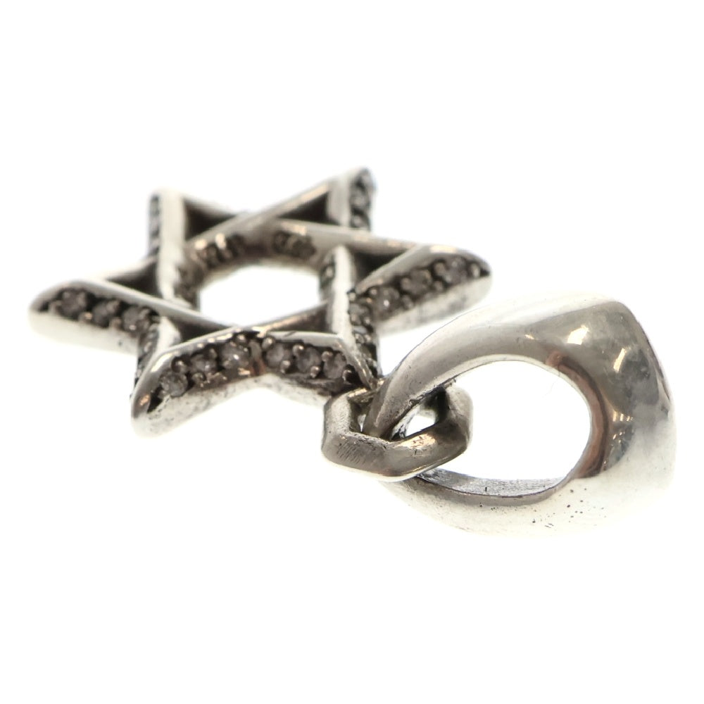 CHROME HEARTS(クロムハーツ) STAR OF DAVID CHARM P D スターオブダビデチャーム PAVEダイヤ シルバーネックレストップ
