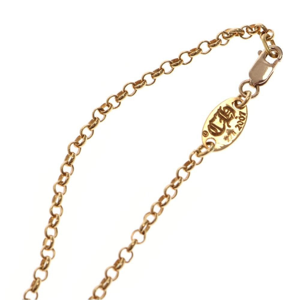CHROME HEARTS(クロムハーツ) 22K ロールチェーン CHROMEロゴレター ネックレス ゴールド 18inch ブラック/シルバー
