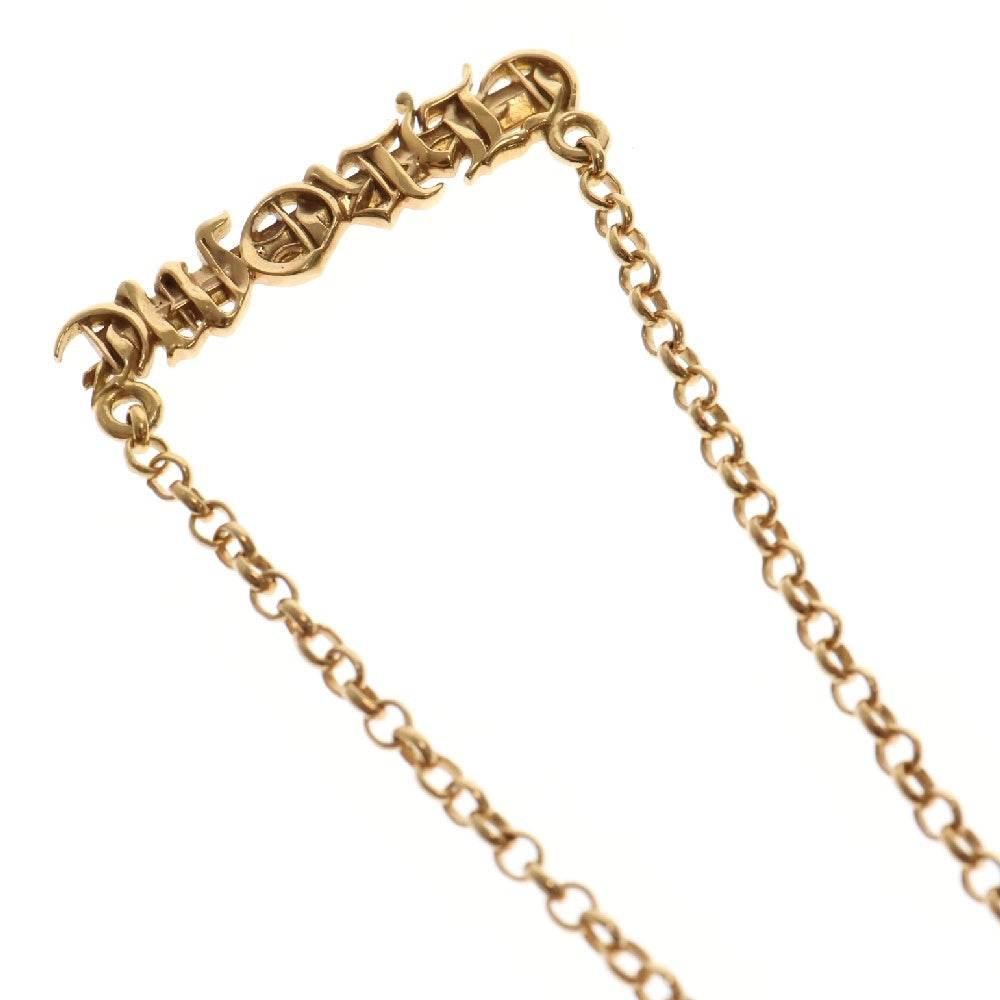 CHROME HEARTS(クロムハーツ) 22K ロールチェーン CHROMEロゴレター ネックレス ゴールド 18inch ブラック/シルバー