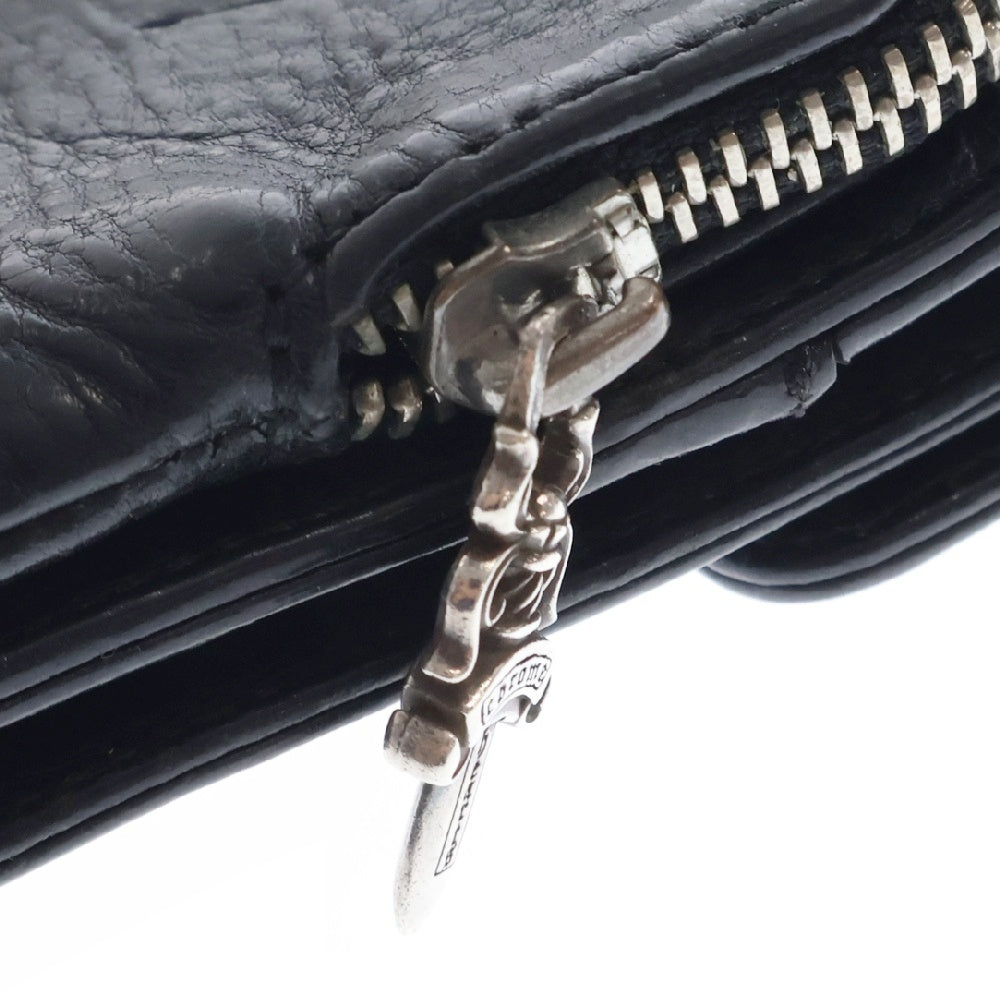 CHROME HEARTS(クロムハーツ) Big Spoon Wallet ビッグスプーンレザーウォレット 2つ折り財布 コンパクトウォレット ブラック