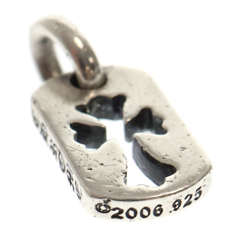 CHROME HEARTS(クロムハーツ) DT TNY CO CRS タイニーカットアウトクロスドッグタグ チャーム シルバーネックレストップ シルバー