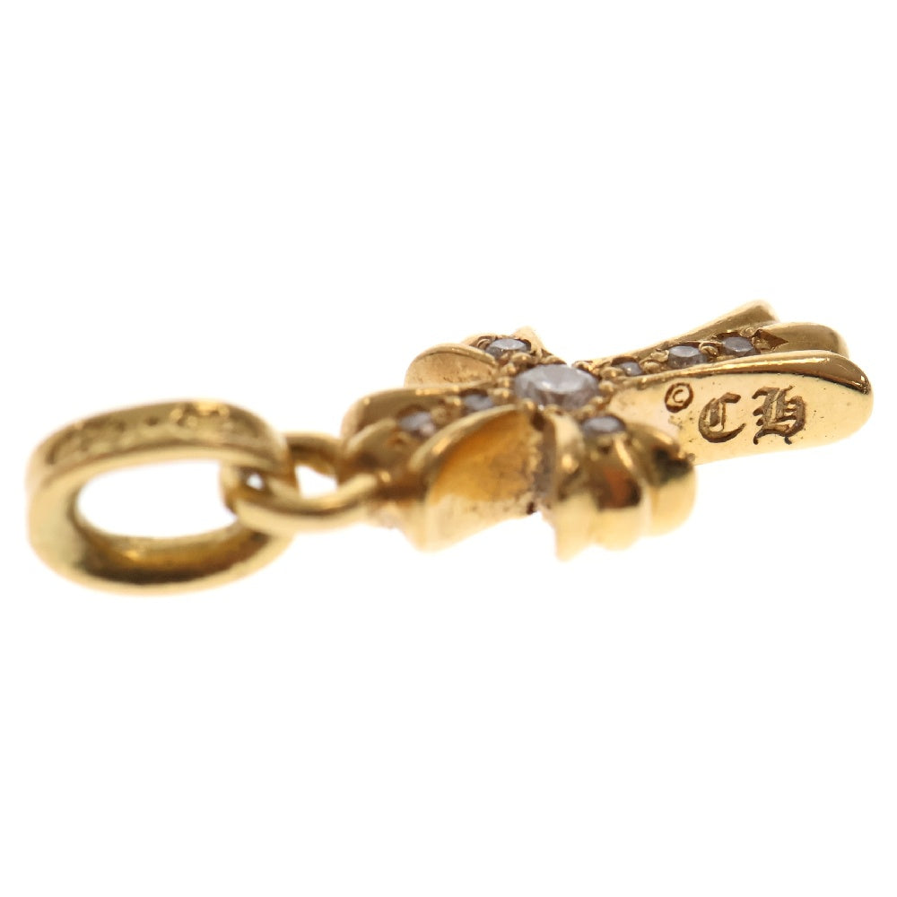 CHROME HEARTS(クロムハーツ) 22K CRS BBYFAT DMND ベイビーファットクロス 両面 アフターダイヤ チャーム ネックレストップ ゴールド