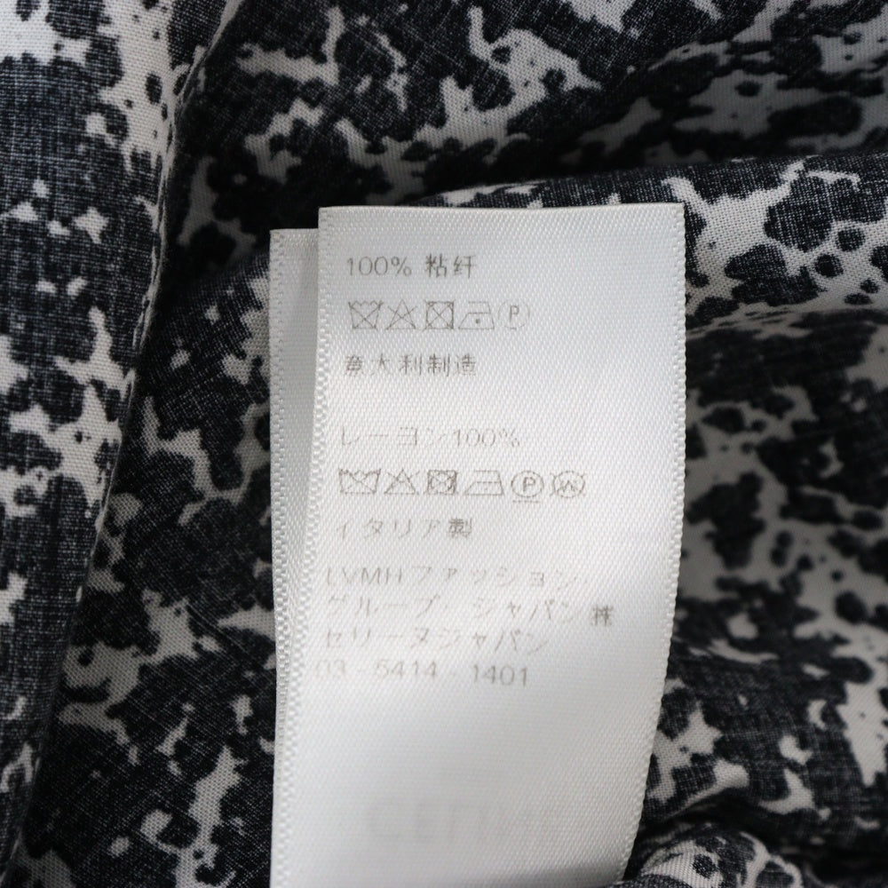CELINE(セリーヌ) 19AW スプラッター マーブルプリントクラシック総柄長袖シャツ 2C028371F ブラック