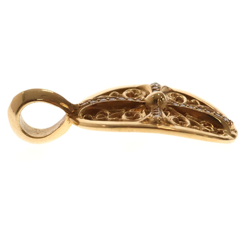 CHROME HEARTS(クロムハーツ) 22K CLSC OVAL P DMND クラシックオーバル PAVEダイヤ ゴールドネックレストップ ゴールド