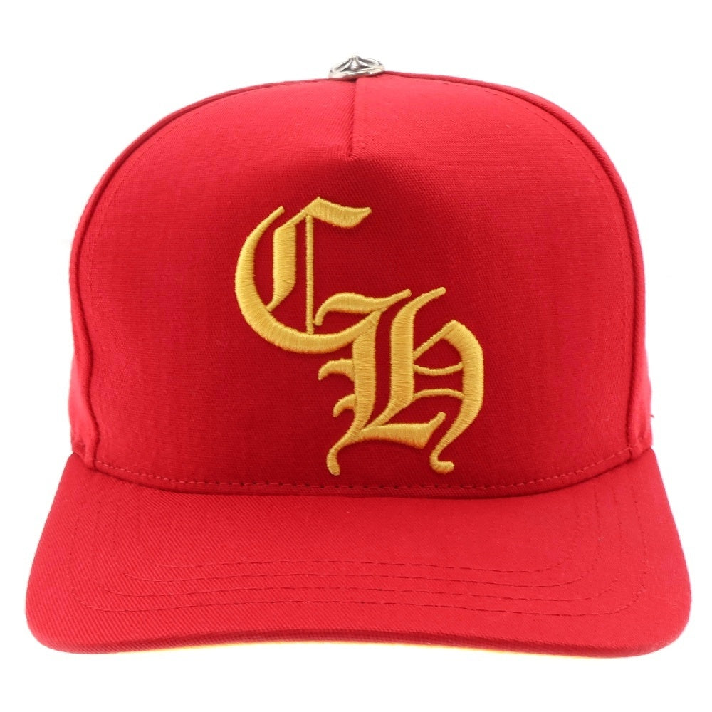 CHROME HEARTS(クロムハーツ) CH HAT クロスボール ベースボールキャップ 帽子 レッド/イエロー