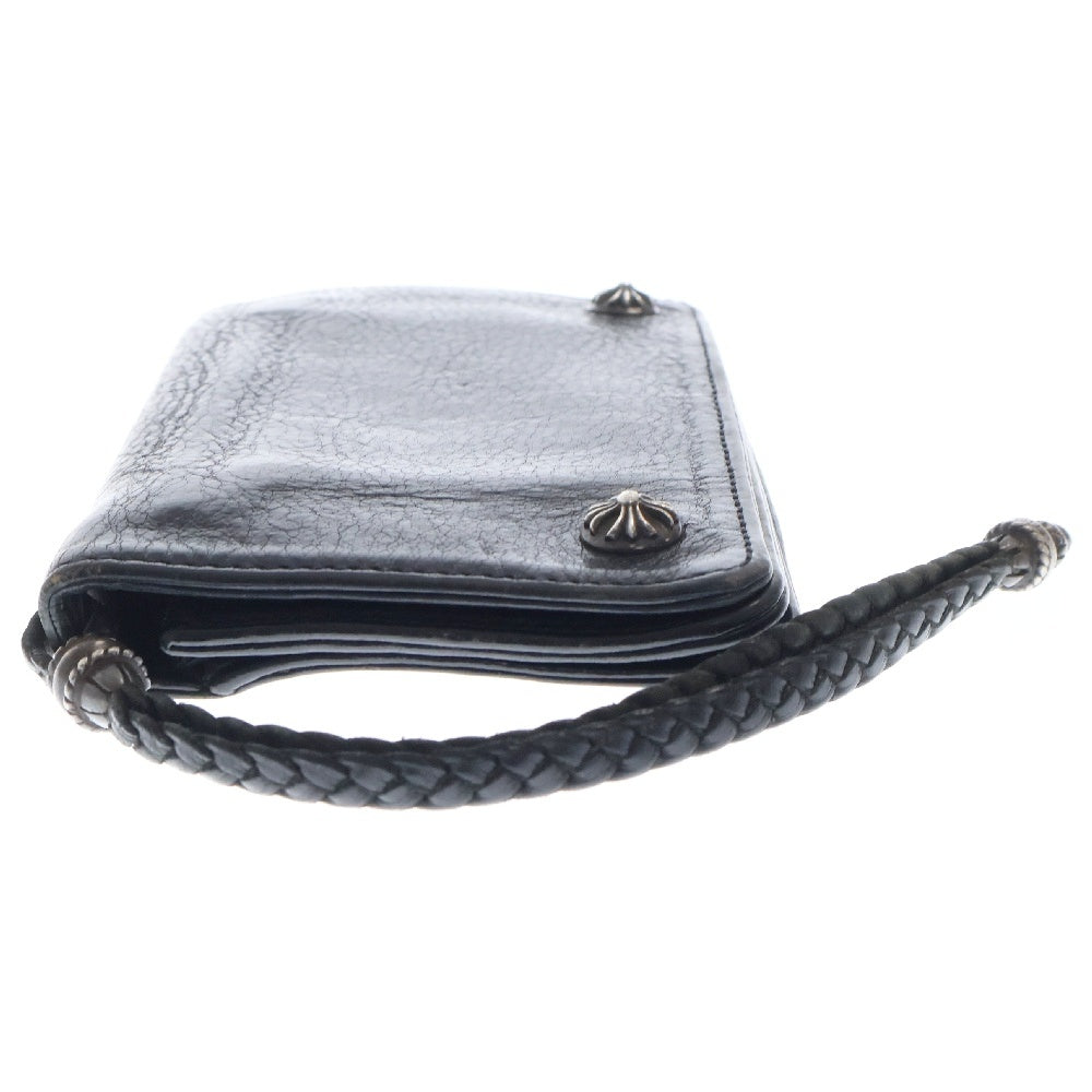 CHROME HEARTS(クロムハーツ) 2ZIP STRAP 2ジップストラップ ストラップ付クロスボールボタンレザーウォレット財布