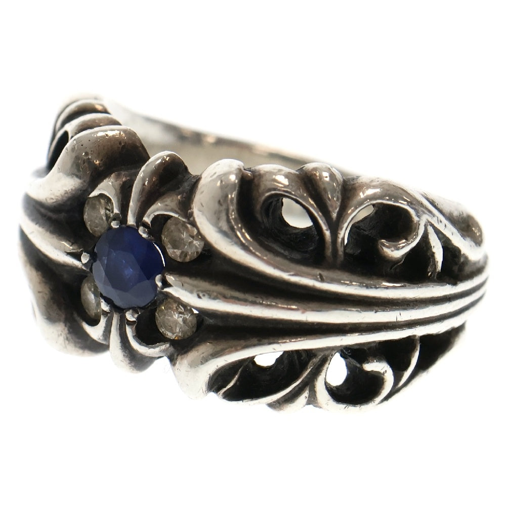 CHROME HEARTS(クロムハーツ) K&T 5PT AFT SPA DIA 5ポイント アフター サファイヤ ダイヤ シルバーリング シルバー/ブルー22号