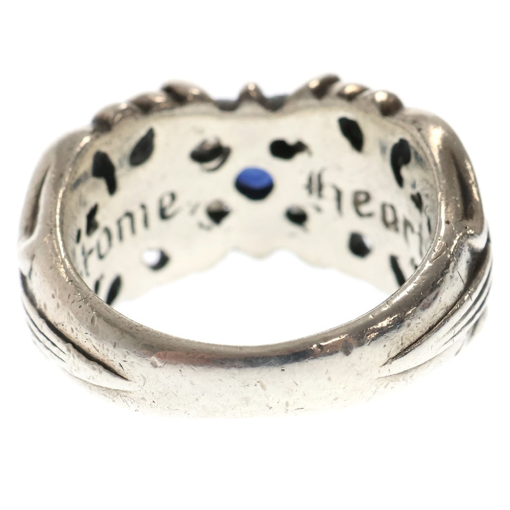 CHROME HEARTS(クロムハーツ) K&T 5PT AFT SPA DIA 5ポイント アフター サファイヤ ダイヤ シルバーリング シルバー/ブルー22号