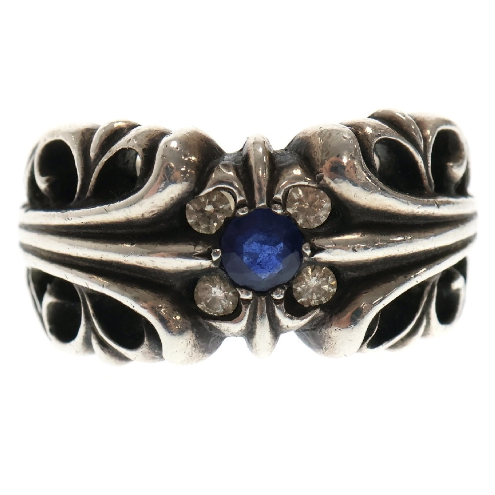 CHROME HEARTS(クロムハーツ) K&T 5PT AFT SPA DIA 5ポイント アフター サファイヤ ダイヤ シルバーリング シルバー/ブルー22号