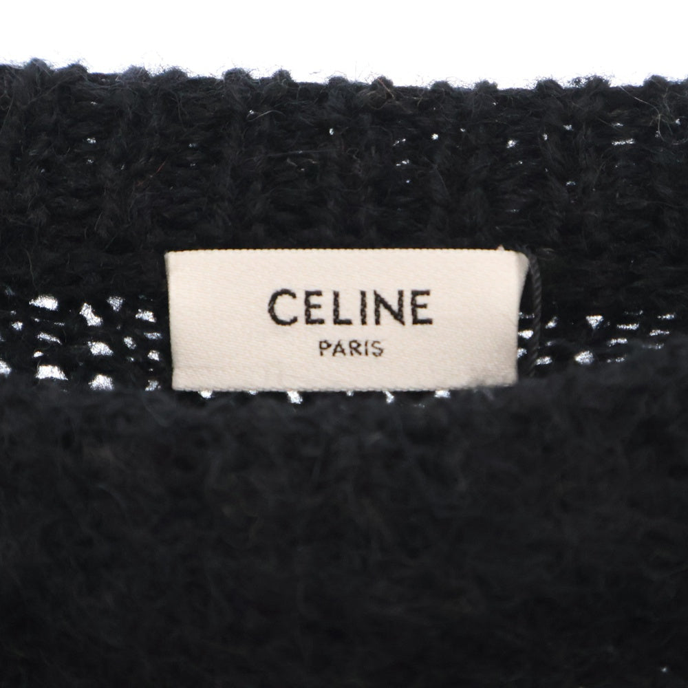 CELINE(セリーヌ) 22AW フェアアイルロゴニットクルーネックセーター 長袖セーター 2AA80628S ブラック