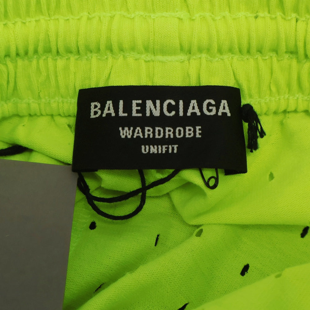 BALENCIAGA(バレンシアガ) Perforated shorts メッシュ ハーフパンツ ショートパンツ ライトグリーン 674591 TMVD4