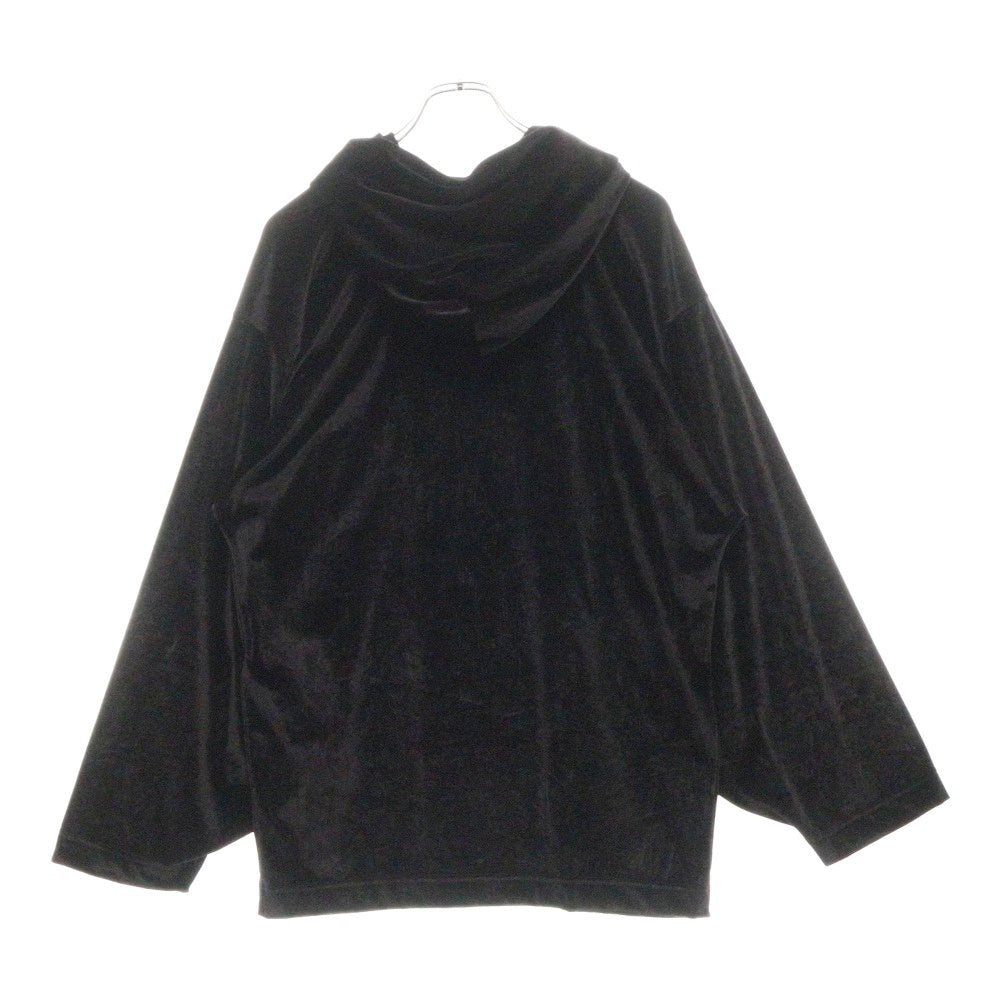 BALENCIAGA(バレンシアガ) 24AW VELVET HOODIE 720654 TK022 ベルベット プルオーバーパーカー レディース パーカー ブラック