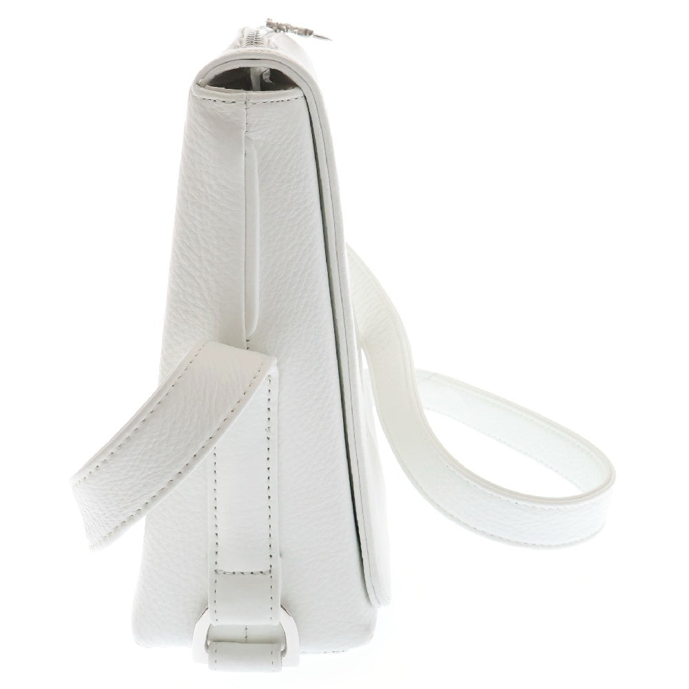 CHROME HEARTS(クロムハーツ) PLUG セメタリークロスパッチレザーショルダーバッグ ホワイト