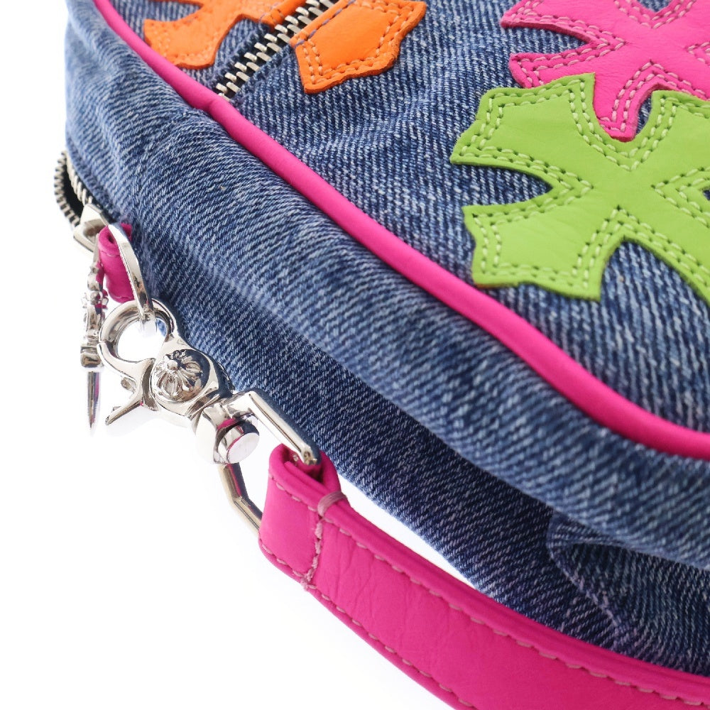 CHROME HEARTS(クロムハーツ) TAKA MINI FBRC タカミニ セメタリークロスマルチパッチデニムショルダーバッグ インディゴ/マルチ