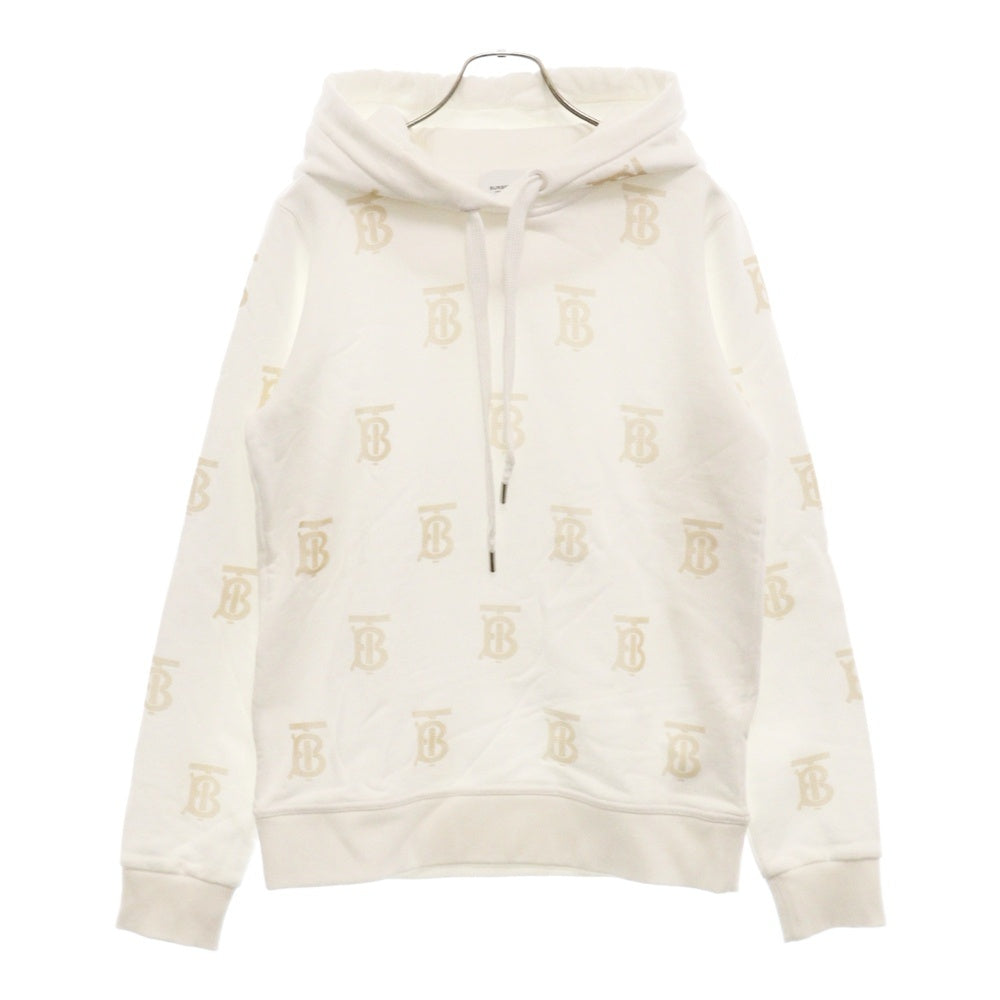 BURBERRY(バーバリー) ロゴ総柄 コットン プルオーバーパーカー 8052125 ホワイト