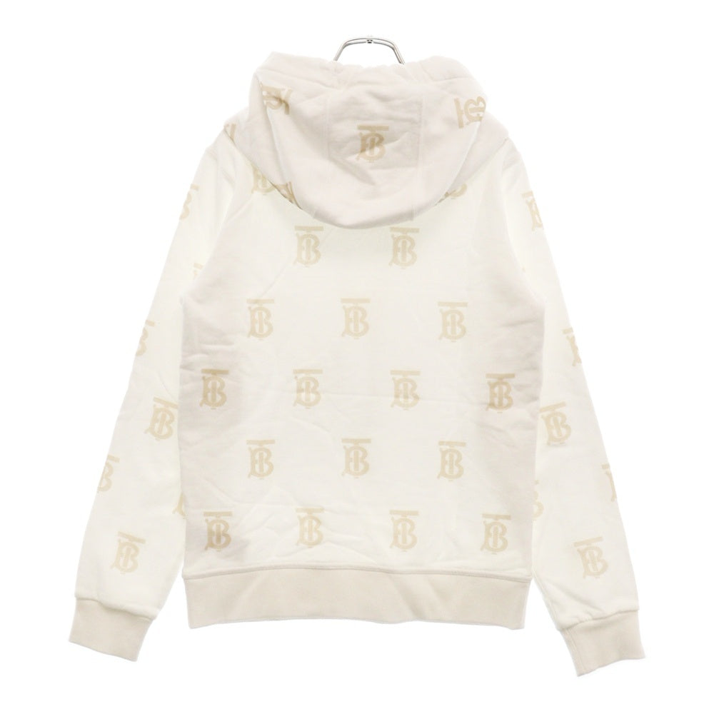 BURBERRY(バーバリー) ロゴ総柄 コットン プルオーバーパーカー 8052125 ホワイト