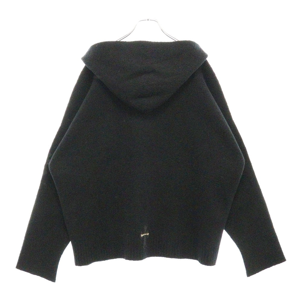 CHROME HEARTS(クロムハーツ) MED/LRG ハラコクロスパッチ コットン/ナイロンニット プルオーバーパーカー ブラック