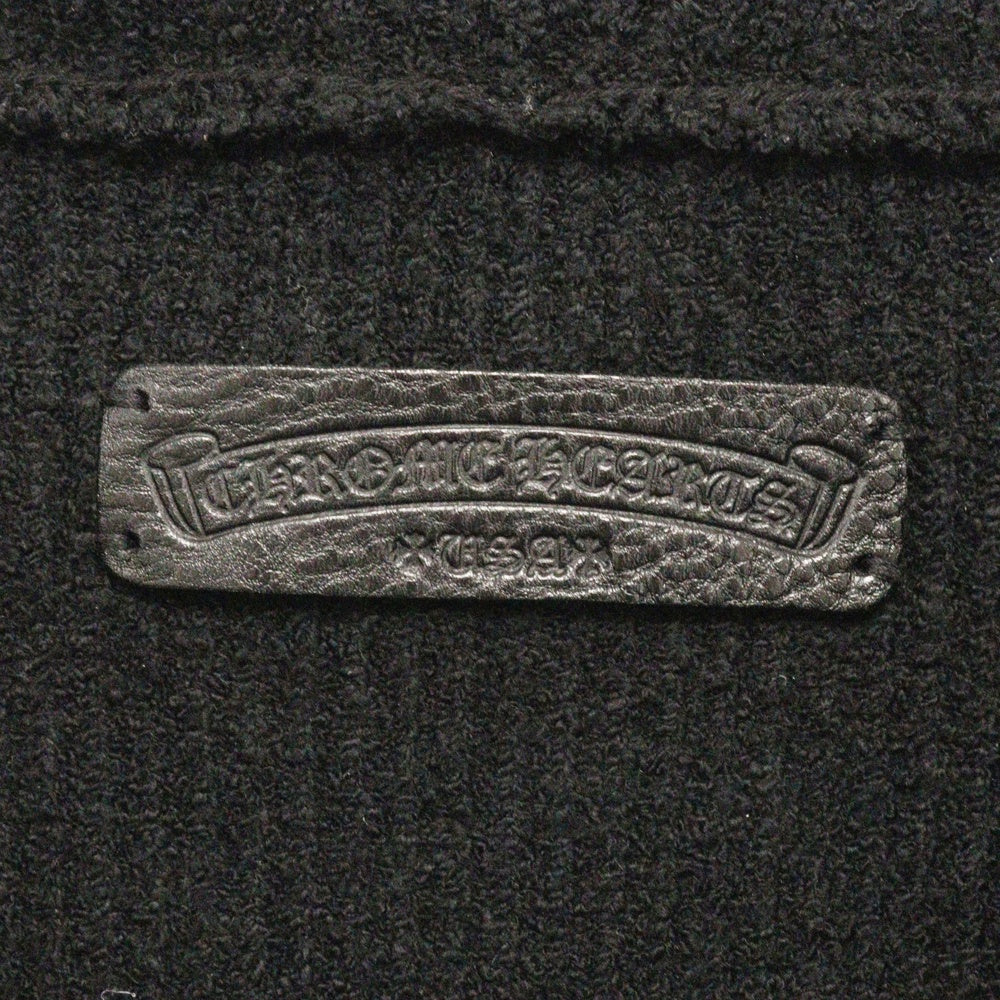 CHROME HEARTS(クロムハーツ) MED/LRG ハラコクロスパッチ コットン/ナイロンニット プルオーバーパーカー ブラック