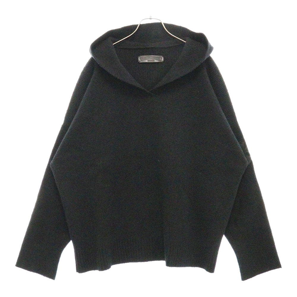 CHROME HEARTS(クロムハーツ) MED/LRG ハラコクロスパッチ コットン/ナイロンニット プルオーバーパーカー ブラック