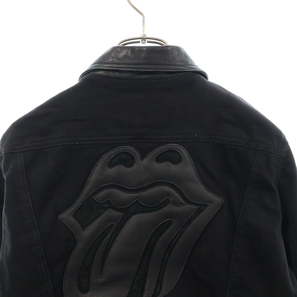 CHROME HEARTS(クロムハーツ) The Rolling Stones リップアンドタンレザー切替デニムジャケット