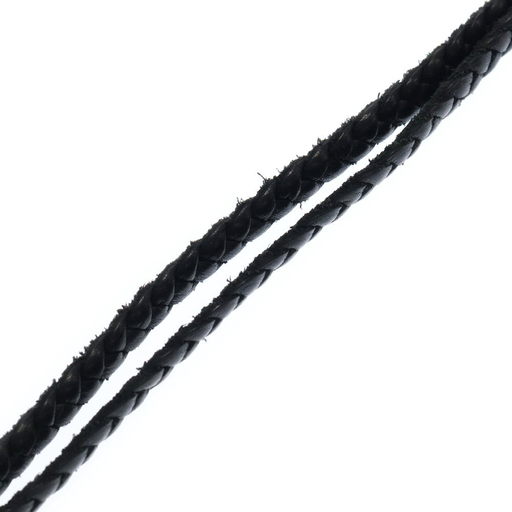 CHROME HEARTS(クロムハーツ) LEATHER BRAID LARGE SCROLL ネックレス ラージスクロールレザーブレイド ブラック/シルバー
