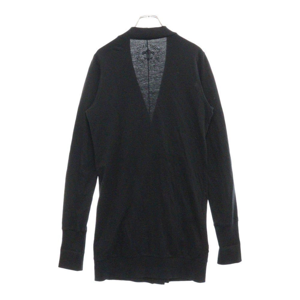 CHROME HEARTS(クロムハーツ) クロスボール レザーパッチ付き コットン ニット カーディガン ネイビー