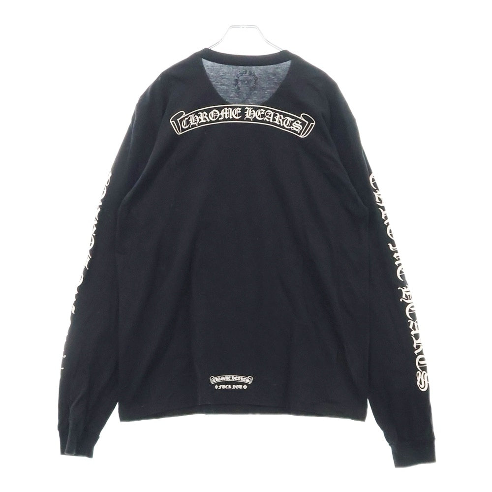 CHROME HEARTS(クロムハーツ) CH SCROLL LABEL FUCKYOU L/S /1 スクロールラベル ファックユー アームプリント ロングスリーブカットソー 長袖Tシャツ ブラック
