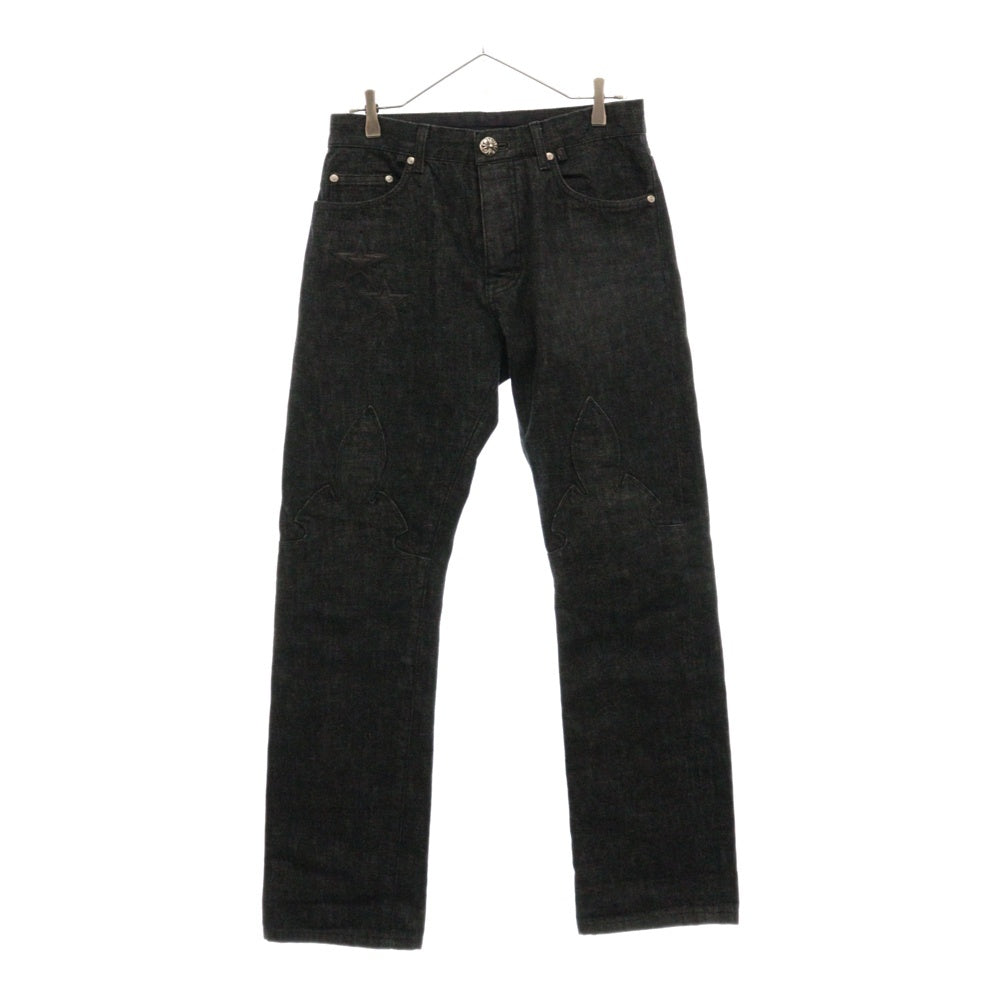 CHROME HEARTS(クロムハーツ) JEAN STRTLG FBRC スターパッチ フレアニーデニムパンツ ブラック