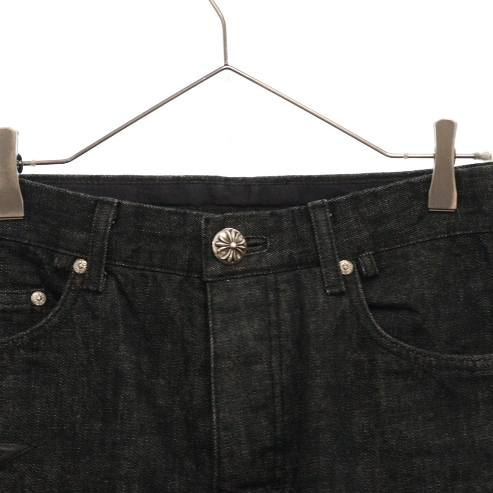 CHROME HEARTS(クロムハーツ) JEAN STRTLG FBRC スターパッチ フレアニーデニムパンツ ブラック