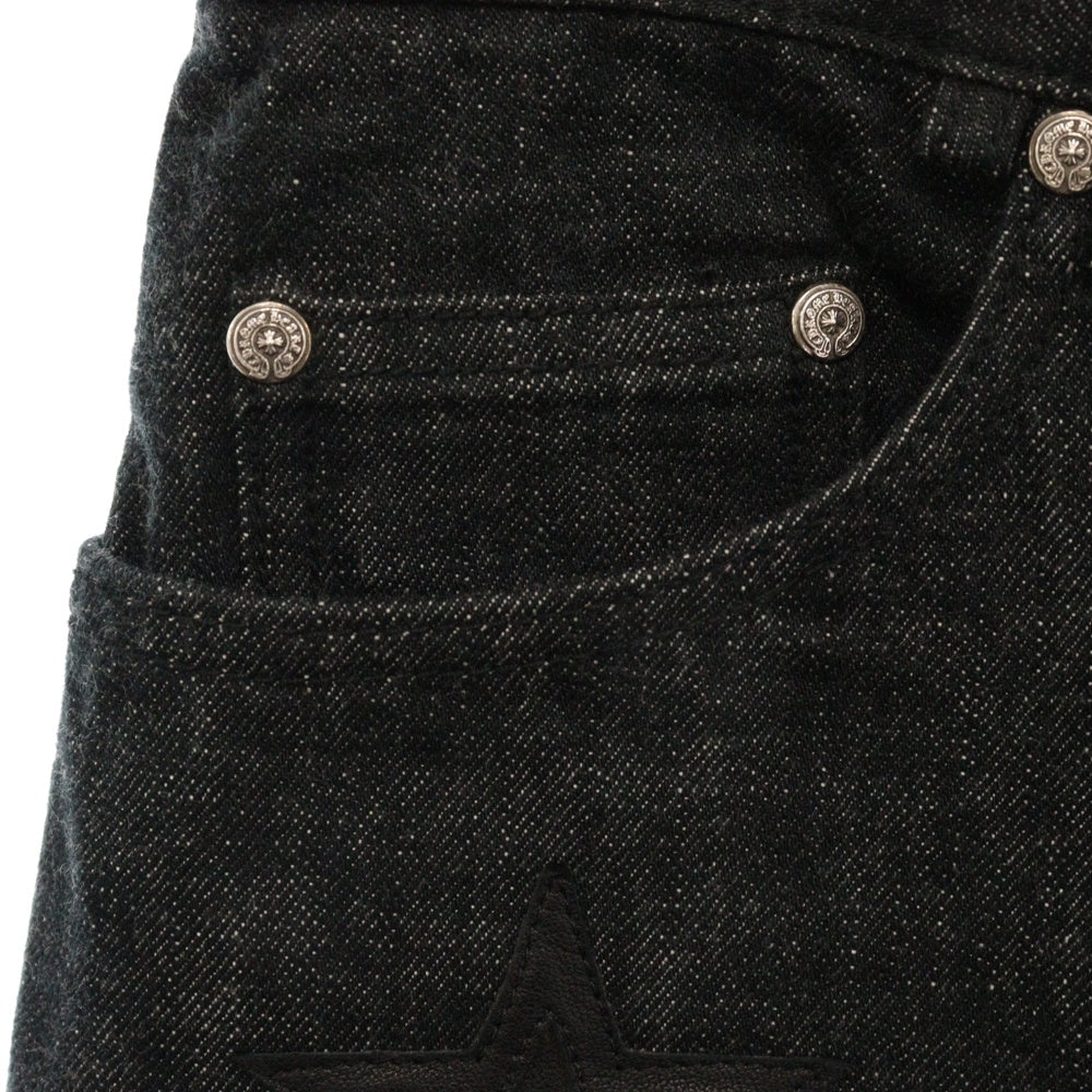 CHROME HEARTS(クロムハーツ) JEAN STRTLG FBRC スターパッチ フレアニーデニムパンツ ブラック