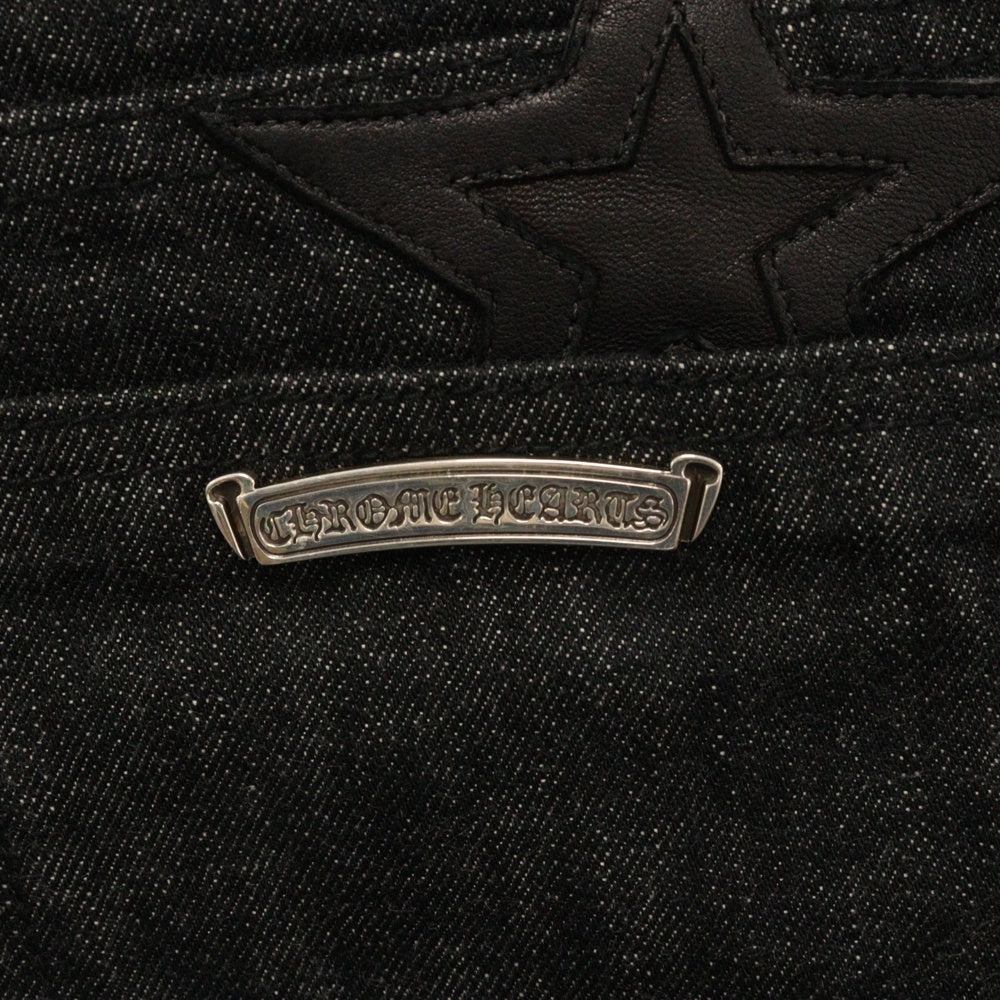 CHROME HEARTS(クロムハーツ) JEAN STRTLG FBRC スターパッチ フレアニーデニムパンツ ブラック