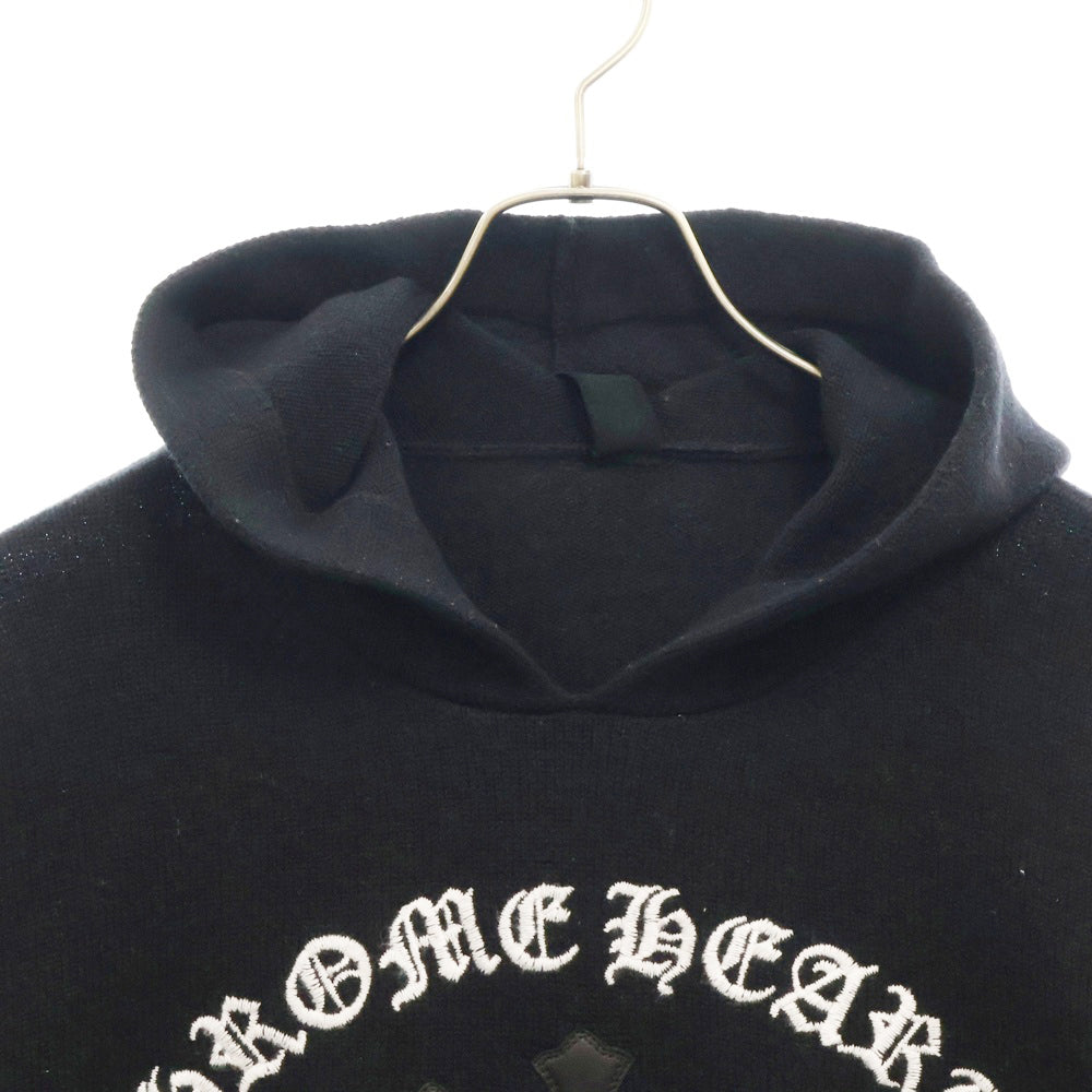 CHROME HEARTS(クロムハーツ) SAILIN ON HD PLVR CHSMR クロスパッチ刺繍カシミアプルオーバーパーカー ブラック