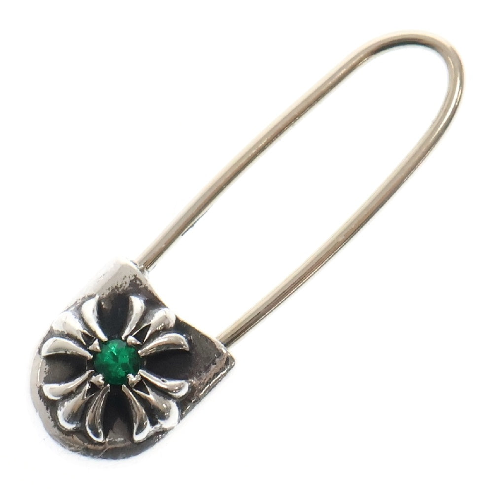 CHROME HEARTS(クロムハーツ) SAFETY PIN CH PLS EMRLD R セーフティーピン 1エメラルド ピアス シルバー