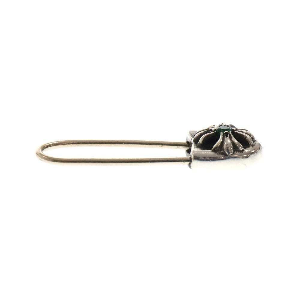 CHROME HEARTS(クロムハーツ) SAFETY PIN CH PLS EMRLD R セーフティーピン 1エメラルド ピアス シルバー