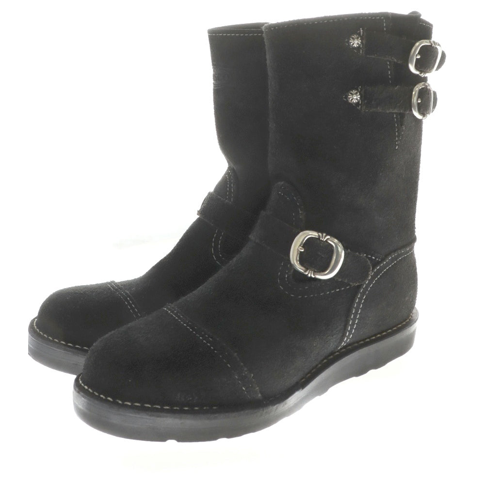CHROME HEARTS(クロムハーツ) ×WESCO BOSS ウエスコ ボス ガンスリンガースウェードレザー スモールCH付き エンジニアブーツ ブラック