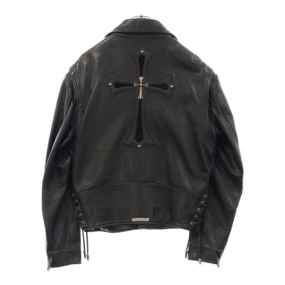 CHROME HEARTS(クロムハーツ) JJ DEAN ラージクロス装飾付きダガージップライダースレザージャケット