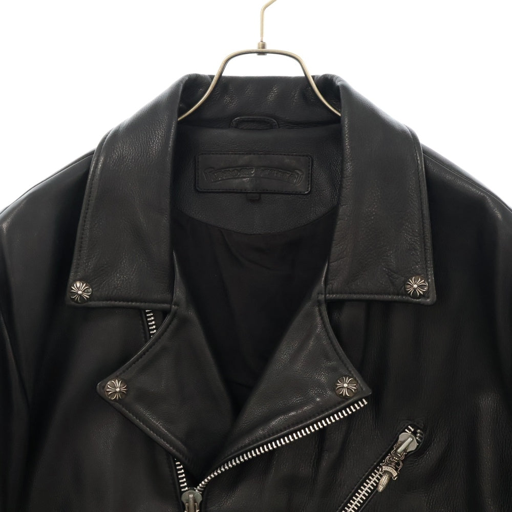 CHROME HEARTS(クロムハーツ) JJ DEAN ラージクロス装飾付きダガージップライダースレザージャケット