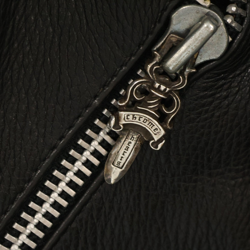 CHROME HEARTS(クロムハーツ) JJ DEAN ラージクロス装飾付きダガージップライダースレザージャケット