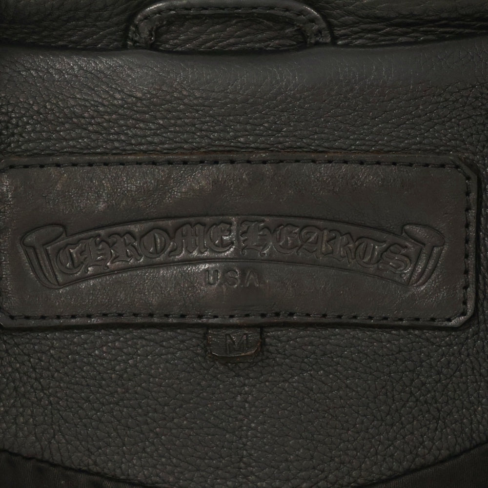 CHROME HEARTS(クロムハーツ) JJ DEAN ラージクロス装飾付きダガージップライダースレザージャケット