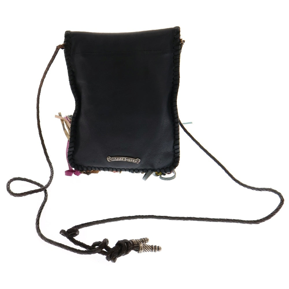 CHROME HEARTS(クロムハーツ) BAG-FLAT HIPPIE w FRINGE ヒッピー マルチカラーレザーパッチフリンジ装飾レザーショルダーバッグ