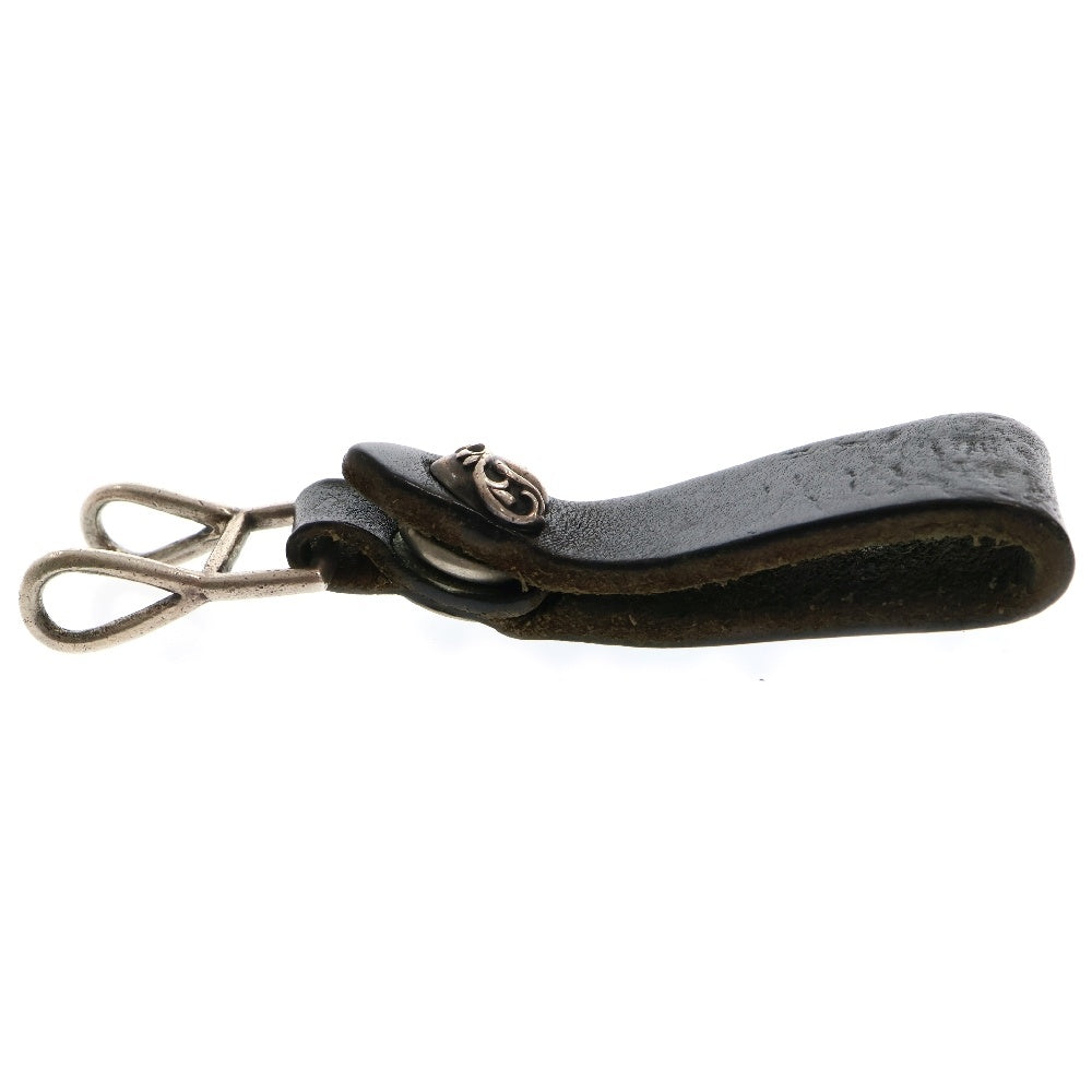 CHROME HEARTS(クロムハーツ) BELT LOOP ハートボタンレザーベルトループ ブラック/シルバー