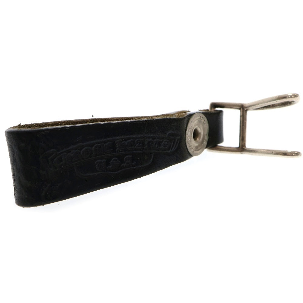 CHROME HEARTS(クロムハーツ) BELT LOOP ハートボタンレザーベルトループ ブラック/シルバー