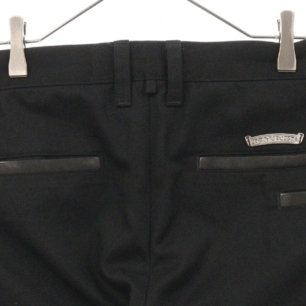 CHROME HEARTS(クロムハーツ) CHINOS レザー切替チノロングパンツ JVPタグ