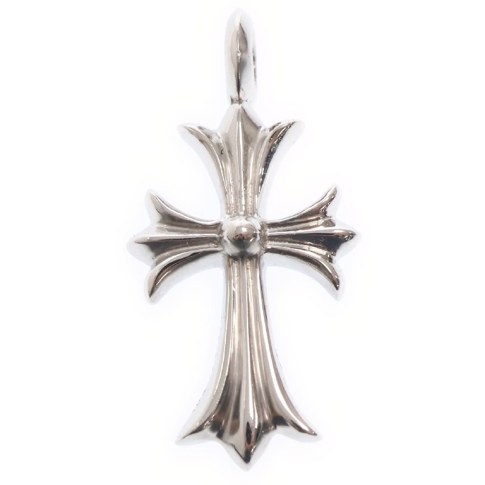 CHROME HEARTS(クロムハーツ) 18K TNY CRSF P SAP タイニーファットクロス PAVEピンクサファイア ホワイトゴールドネックレストップ
